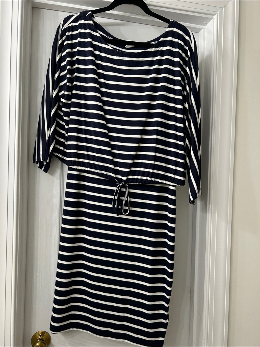 H&M Navy and White Striped Nursing/Maternity Dress